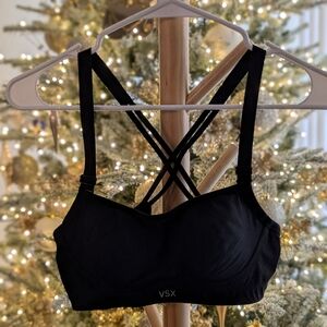 VSX Padded Black Crossback Sports Bra